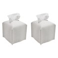 thumbnail image 1 of 2X Caja de PañUelos de Papel con Soporte Cuadrado de de PU, Caja de PañUelos Faciales, Dispensador de Papel En Rollo para Cuarto de Baño Tocador, Blanco, 1 of 10