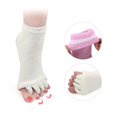 thumbnail image 4 of Mujeres Yoga Deporte 5 Separador De Dedo Calcetines Grueso Terry Punto Pie Alineación Dolor Alivio Masaje Calcetería Prevenir Calambres En Los Pies Corrector Ajustador De Juanetes, 4 of 5