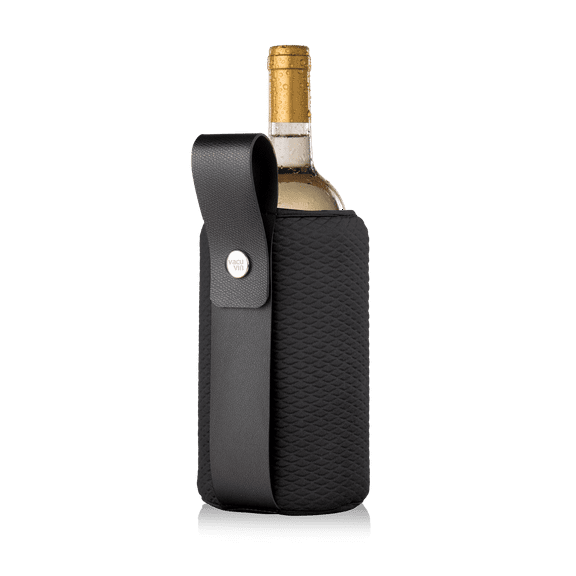 Vacu Vin Flexible Artico Black - Wine Chiller and Cooler for Quick and Long Lasting Cooling - Versatile Cooler for Wine and Champagne Bottles - Ideal for Wine Gifts