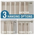 thumbnail image 3 of Turquoize Farmhouse Natural Linen Semi Sheer Light Privacy Window Curtains, Back Tab Loop Pocket 2 Panels for Bedroom & Living Room,52" x 96",Angora, 3 of 6