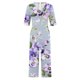 thumbnail image 3 of Pantalones de Vestido Casual para las Mujeres Impresión Floral Manga Corta con Cuello en V Cremallera Lateral Bolsillo Pantalones de Sudadera para Primavera Verano, 3 of 5