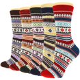thumbnail image 2 of Calcetines de lana para hombre, medias térmicas gruesas y cálidas, estilo Retro clásico, ideal para senderismo y clima frío, 5 pares, 2 of 4
