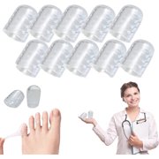 Silicone Anti-Friction Toe Protector, Toe Caps and Toe Protectors, Clear Silicone Breathable Toe Covers for Runners Blisters and Pain Relief (10PCS)