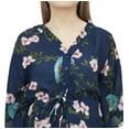 thumbnail image 3 of Bimba Moms Kimono Sleeve Blue Maternity Kaftan Drawstring Maxi Dress-22, 3 of 6