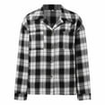 thumbnail image 6 of Flannel Jacket Women Shacket Long Sleeve Button Down Plus Size Womens Clothing,Black,L, 6 of 8