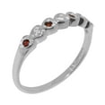 thumbnail image 1 of LBG British Made 14k White Gold Cubic Zirconia & Natural Garnet Womens Promise Ring - 33 size options - Size 4.5, 1 of 9