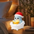 thumbnail image 3 of Eespoir Cute Ghost Reading Book Lamp, Ghost Bathtub With Christmas Hat Reading Night Light, Christmas & Halloween Themed Night Lights, for Bookshelf, Bedroom, Centerpiece, 3 of 5