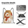 thumbnail image 5 of Drawstring Backpack - Christmas Snowman Gift Splash Proof Small Drawstring Gym Bag for Women Men, Cinch Sports String Bag Backpack for Travel Swimming Beach, 5 of 8