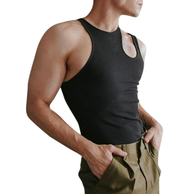 adviicd Cropped Tank Top Fashion Cotton Tank Tops Men Workout