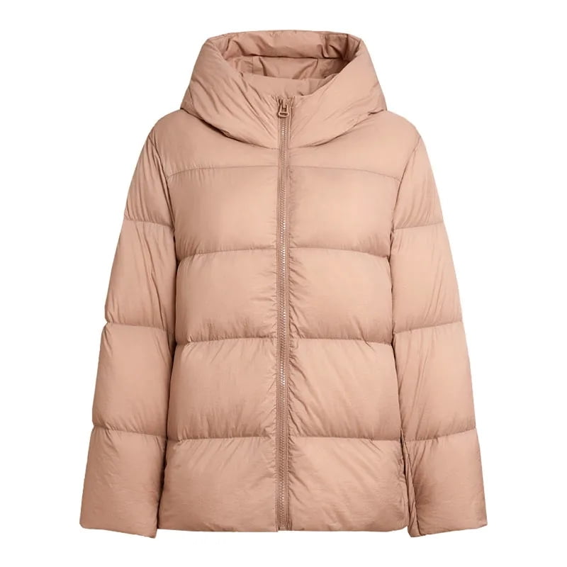 YAYA Women's Fashion Down Jacket Hooded Winter Coat Two-way Zip