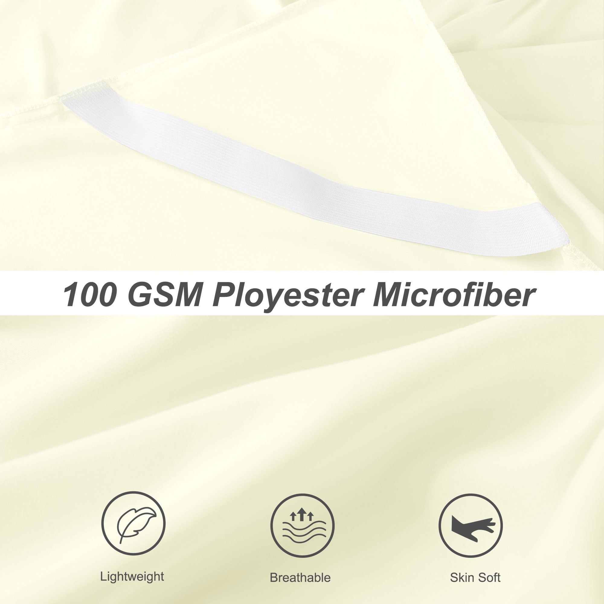 Unique Bargains 16" Drop Pleated Brushed Bed Skirt King Pearl White