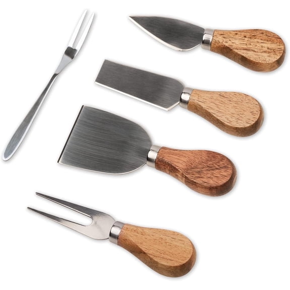 XILAZAB Cheese Knife Set with Acacia Wood Handles - Charcuterie Board Accessories