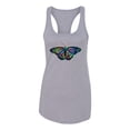 thumbnail image 2 of Wild Bobby, Colorful Rainbow Patterned Butterfly Animal Lover Ladies Racerback Tank Top, Heather Grey, X-Large, 2 of 3