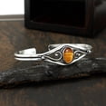 thumbnail image 5 of 925 Silver Plated Natural Tiger Eye Cuff Bangle Bracelet for Women – Handmade Open Bangle – Brown Gemstone June Birthstone Statement Jewelry – Gift for Her, 5 of 5