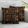 thumbnail image 3 of Patifu Bookish Graphic Decorative Cushion Cover for Home Couch Living Room Sofa, Short Plush Material, Invisible Zipper Design, Printed on Both Sides, Home Furnishing Theme 24x24in, 3 of 5