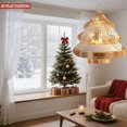 thumbnail image 3 of Elegant Metal Hanging Christmas Tree Wind Spinner - Geometric Design with Golden Glitter for Yard & Garden Decor, 3 of 7