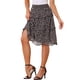 thumbnail image 4 of Faldas florales para mujeres Inspire Chic, falda de gasa de verano con cintura elástica fruncida, estilo A-line, longitud por debajo de la rodilla, falda con volantes, color negro, 4 of 5