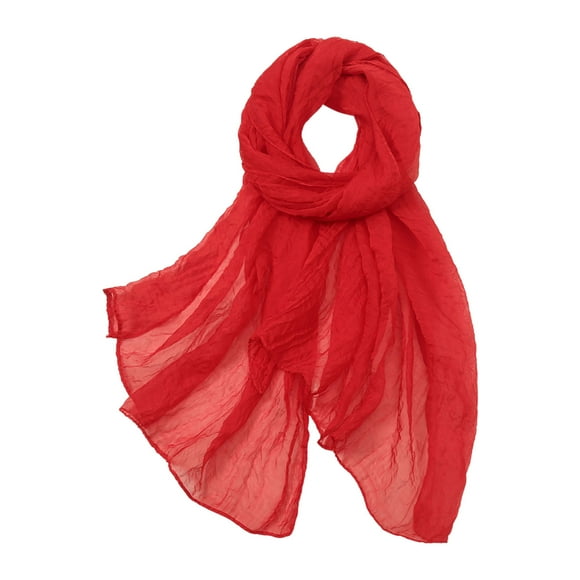 Pxiakgy Women Summer Casual Colorful Multicolor Solid Color Chiffon Thin Regular Silk Scarf Scarf Red One size