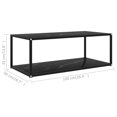thumbnail image 4 of vidaXL Coffee Table Black 100x50x35 cm Tempered Glass, 4 of 4