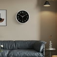 thumbnail image 4 of Clockswise 12-in Round Quartz Wall Clock Non-Ticking Battery Operated with Silent Sweep Movement, Aluminum Silver Frame, Perfect for Home Kitchen Office Living Room Study Hallway Classroom, Black Face, 4 of 8