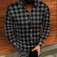 thumbnail image 4 of Mens Sweatshirt 2025 Button Down Shirt Men Long Sleeve Plaid Red Black and White Checkered Clothes Fall Fitted Flannel Shirt Party Blouse, 4 of 8