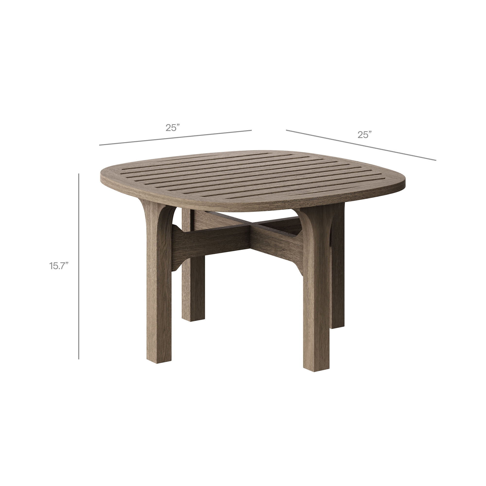 Saratoga Outdoor Teak Wood 3-Piece Chaise Lounge Furniture Set in Weathered Gray Pebble