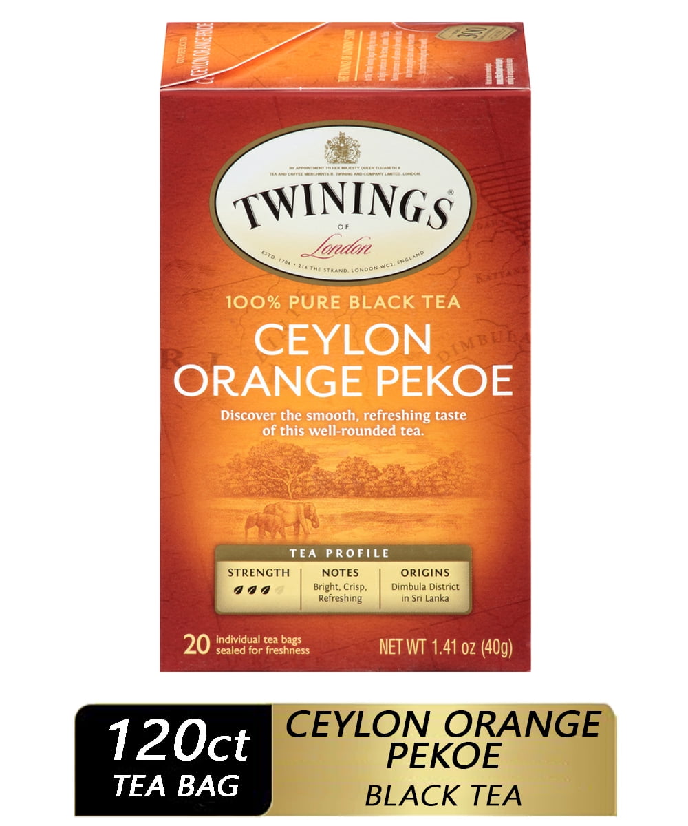 Twinings Ceylon Orange Pekoe Black Tea Bags, 120 Ct (6 Boxes of 20