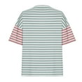 thumbnail image 5 of LADIGASU T Shirts For Women Striped Color Block Loose Round Neck Womens Tshirts Shirts, 5 of 8