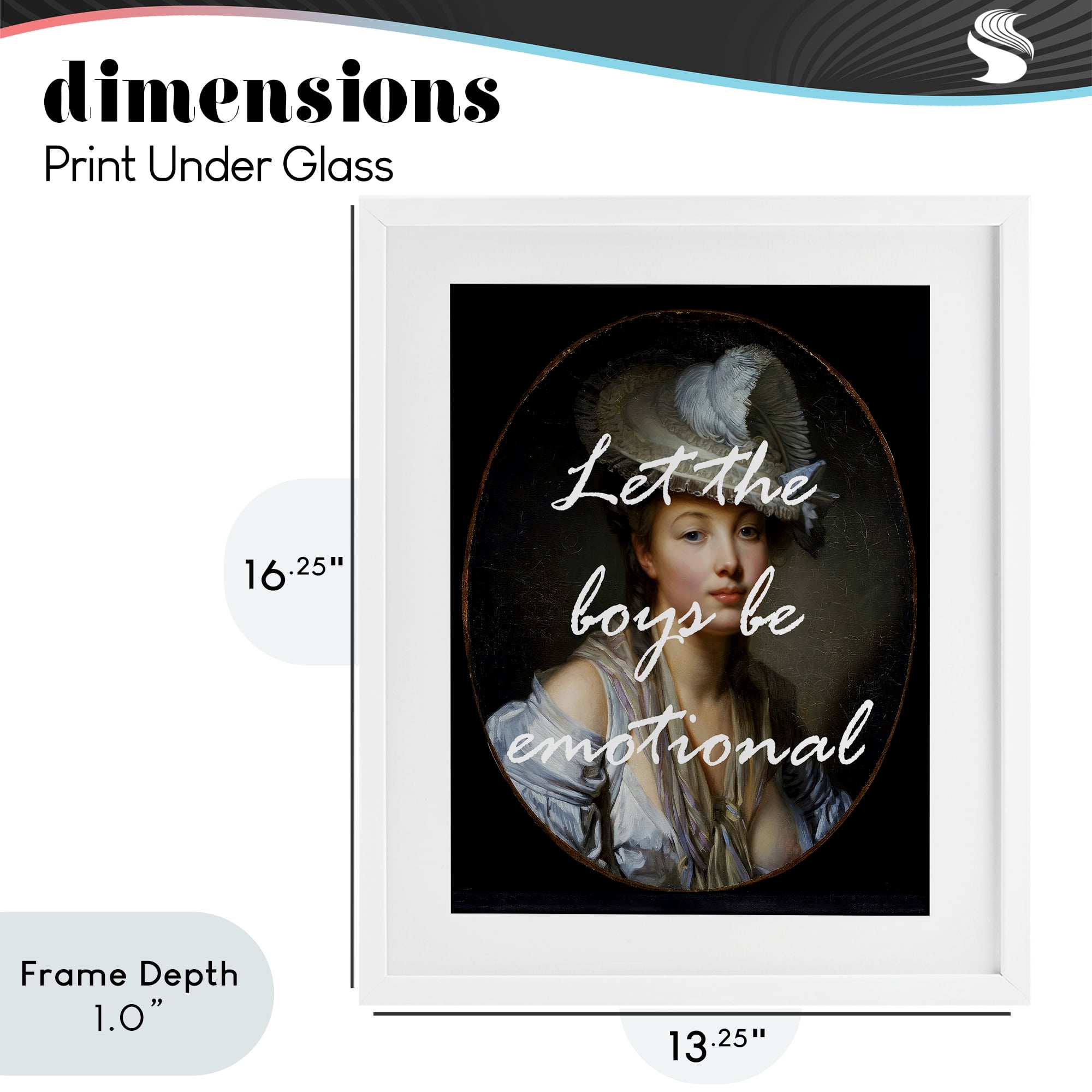 Stupell Industries Let The Boys Be Emotional White Framed Print Under Glass, design by Tina LeCour