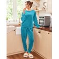 thumbnail image 2 of Ekouaer Womens Pajamas Sets Long Sleeve Soft Sleepwear 2 Piece Velvet Pjs Lounge Sets with Pockets, 2 of 6