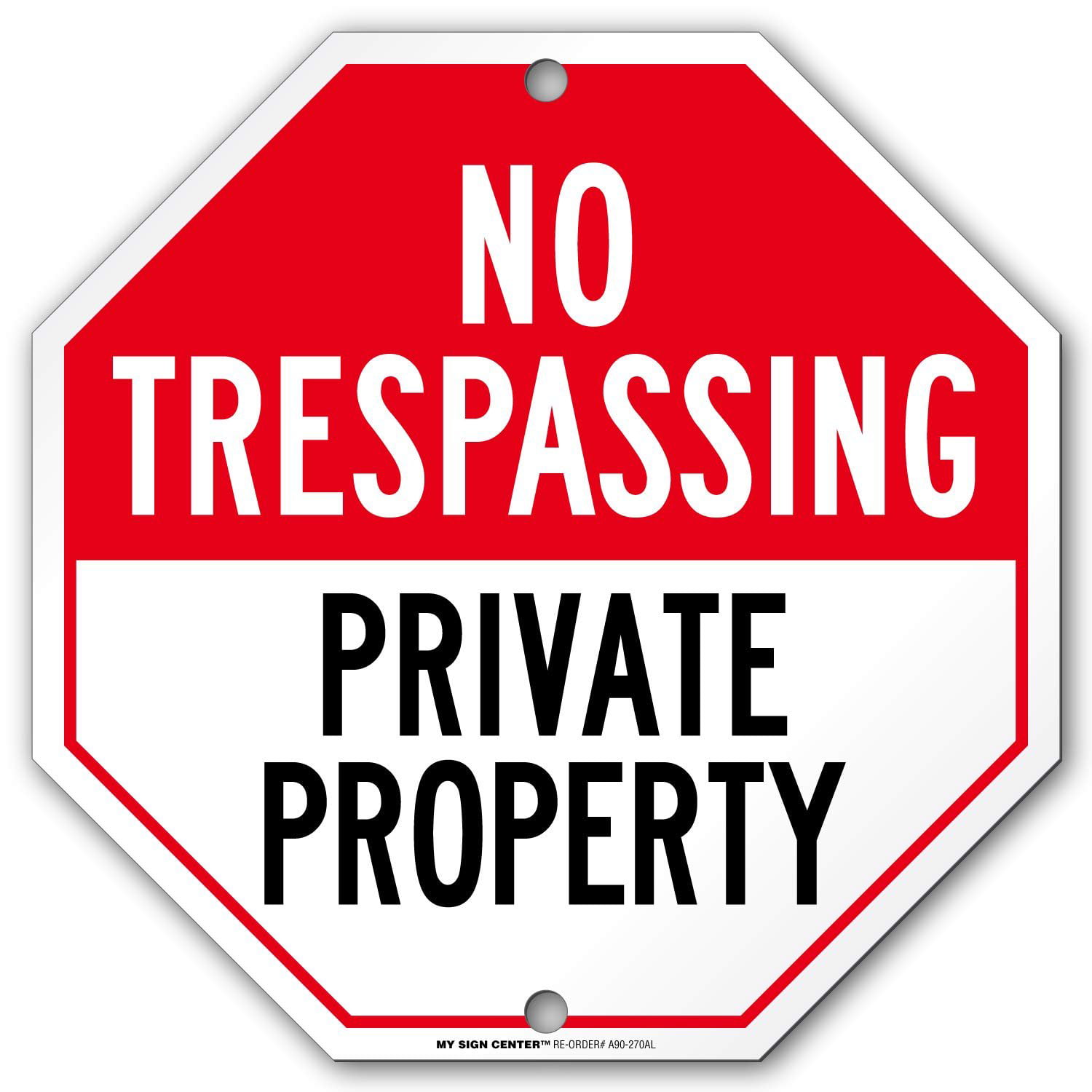 3 Pack No Trespassing Signs Private Property Enlarged Version 11x 8 .04 Aluminum Long Lasting Rust Resistant Reflective Outdoor UV Protected Metal Sign