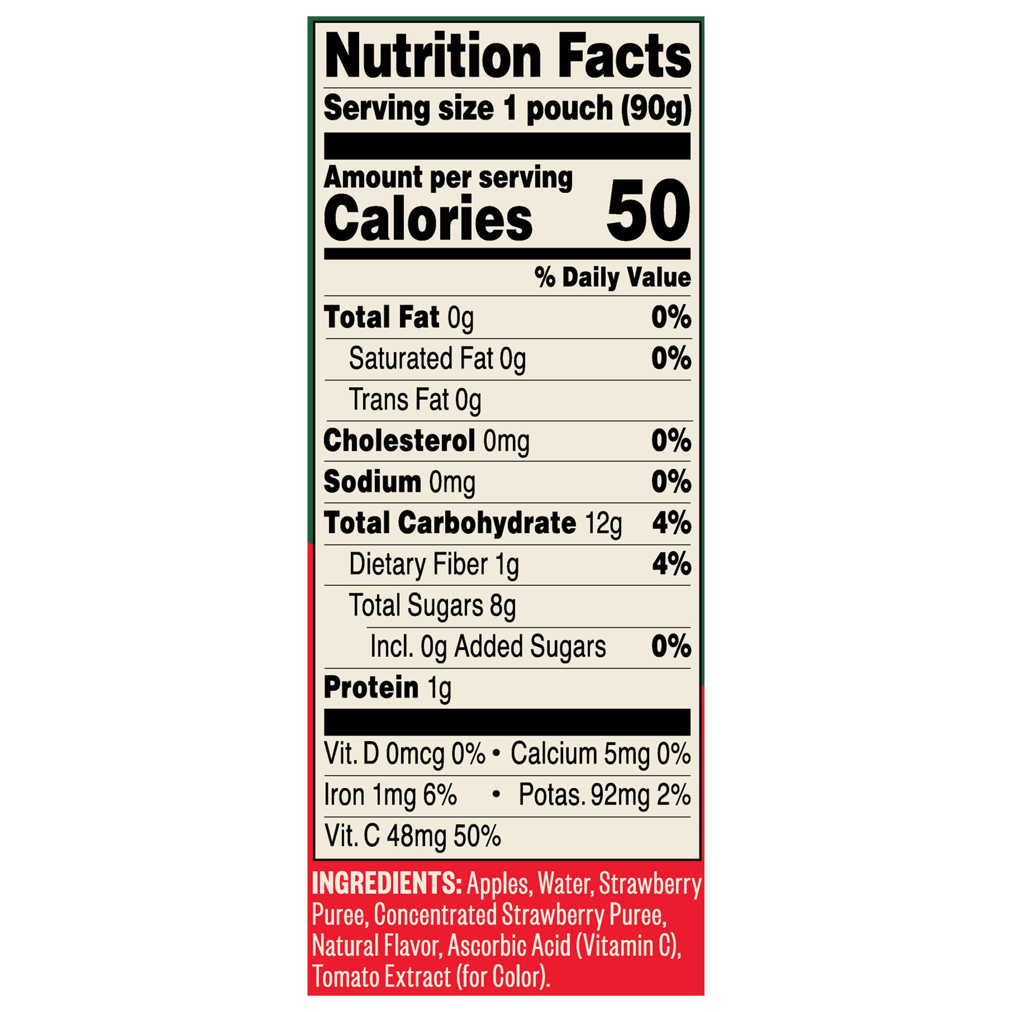 Tree Top Strawberry Apple Sauce Pouches, 3.2 oz, 40 Count