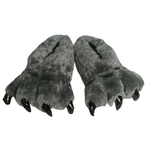 Sonducket Pantuflas de felpa suaves y delicadas para niños, pantuflas peludas para niños, zapatillas para el hogar, pantuflas para niños, Accesorios de calzado gris