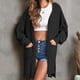 thumbnail image 3 of Cárdigan con capucha de color sólido, chaqueta holgada con capucha de color sólido larga para mujer, chaqueta larga informal para mujer, diseño de última generación, 3 of 5