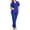Blue, variant on Women's Uniforms Scrub Set Stand Up Collar Top Casual Fashion Comfy Two Piece Set Purple S