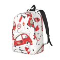 thumbnail image 4 of Geaub fire truck durable canvas backpack: stylish, lightweight, and spacious with adjustable straps, 4 of 7