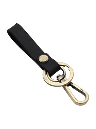 ✪ Men Leather Belt Loop Keychain Detachable Clips Belt Key Ring