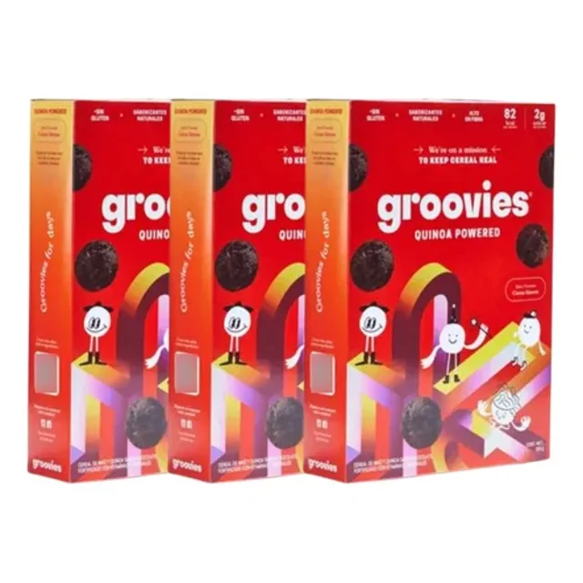3 Pack Cereal Groovies Quinoa Sin Gluten Cocoa Groove 750g