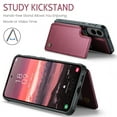 thumbnail image 4 of Dteck for Samsung Galaxy S25 Edge Wallet Case with Card Holder & Wrist Strap, RFID Blocking Credit Slots Kickstand Shockproof Phone Cover for Women Men,Winered, 4 of 5