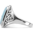 thumbnail image 3 of Sterling Silver Rhodium-Plated Oxidized With Rectangular Larimar Ringsize 8 (Width 2.5 To 5.25) - Jbsp, 3 of 5
