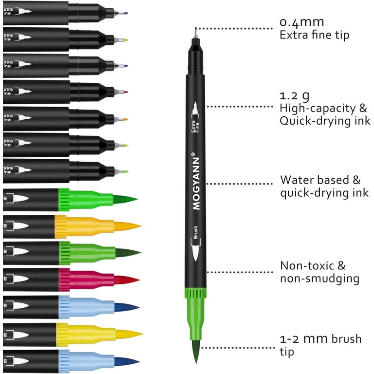 Incraftables Dual Tip Markers Set 24 Colors Fine Tip Markers for