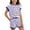 1-Blue11, variant on Girls' Striped Clothes Set Short Sleeve Tee Shorts Set 2 Piece Pocket Outfit