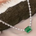 thumbnail image 2 of Rectangle Emerald Solid 18 Kt White Gold SI Clarity HI Color Bezel Setting Diamond Necklace, 2 of 4