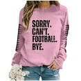 thumbnail image 4 of WEAIXIMIUNG Chandail Camouflage Femme Décontracté Léger Col Rond Chandails Manches Longues Graphique Football Imprimé Chandail Chandails Blouse Haut, 4 of 4