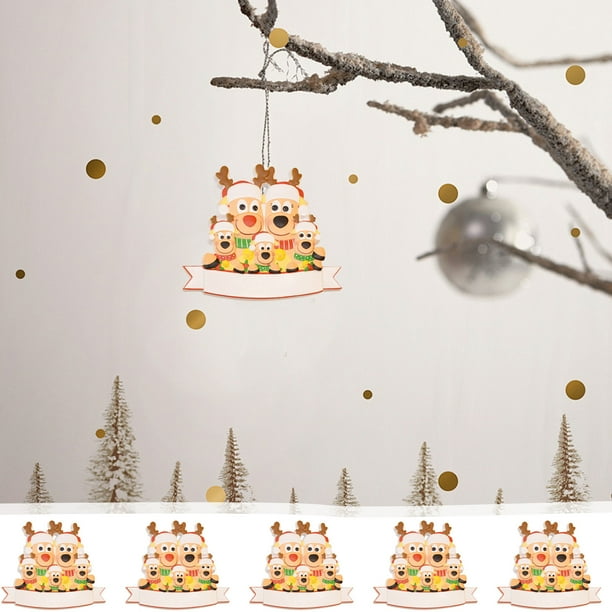 Adornos navideños, regalos navideños 2024, familia de ciervos navideños, adornos colgantes, adornos navideños impresos en resina, placa colgante navideña