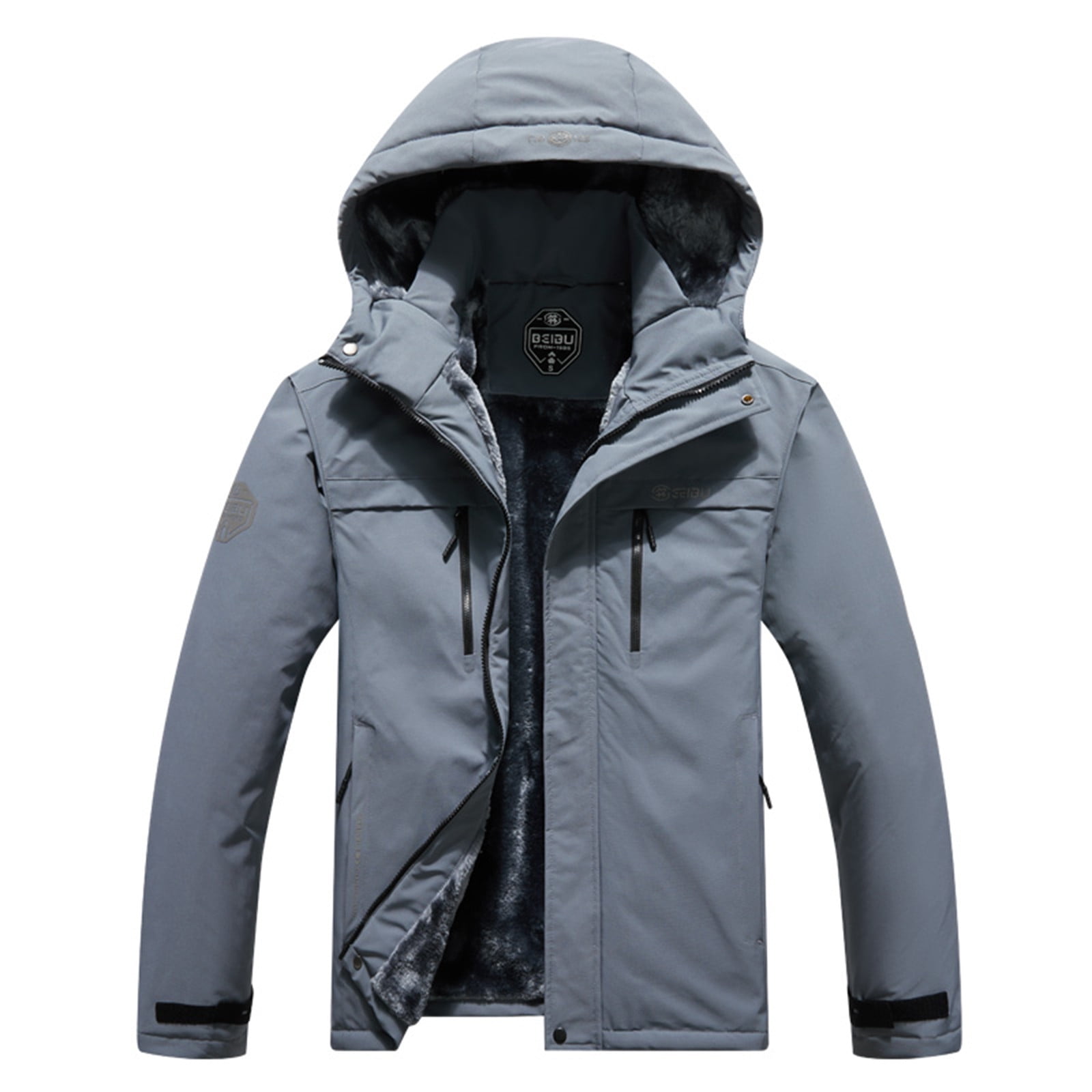 UVEASISHA Mens Fleece Lined Rain Jackets Waterproof Ski Snow