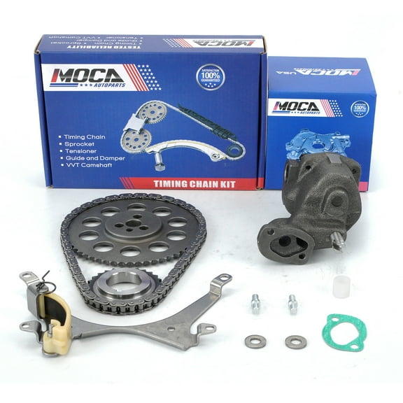 MOCA AUTOPARTS Timing Chain Kit with Oil Pump Fit for 1999-2003 Chevrolet Astro 4.3L & 1999-2003 Chevrolet S10 Pickup 4.3L & 1999-2003 GMC Sonoma 4.3L & 1999-2001 Oldsmobile Bravada 4.3L
