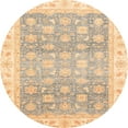 thumbnail image 1 of Ahgly Company Indoor Round Abstract Brown Gold Oriental Area Rugs, 3' Round, 1 of 6