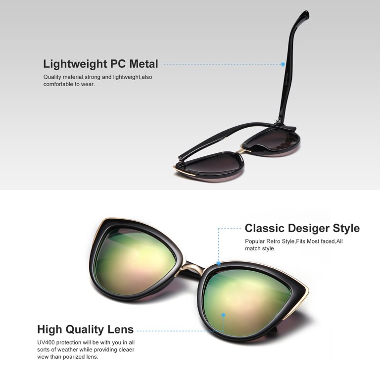 Retro Vintage-Chic Cat Eye Sunglasses UV400 Driving Shades Amazon.com: EASYHAUTE Cat Eye Sunglasses for Women, 90s  main image 3