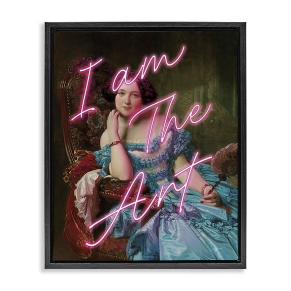 Stupell Industries Traditional I Am The Art Portrait Black Floating Frame Canvas Art, 17 x 21, by Mary Urban